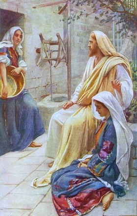 Jesus at the home of Martha and Mary by Harold Copping